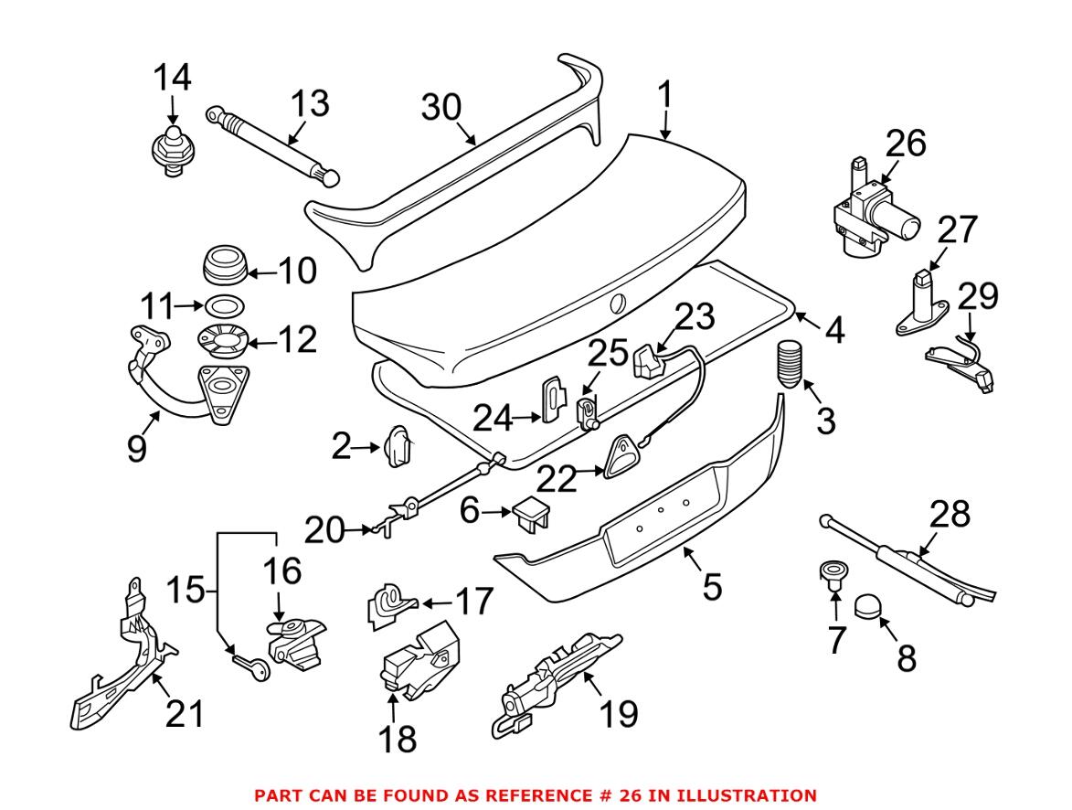 BMW Trunk Lid Hydraulic Unit 51247137999